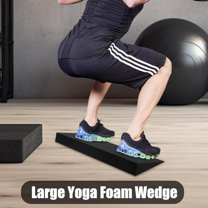 Slant Board Squat Wedge Calf Stretcher, EVA Yoga Slant Wedge, Portable Calf Raise Board for Home Gym Workout, Heel Elevated Squat Platforms for Weightlifting & Mobility Improvement, 51x15x5cm