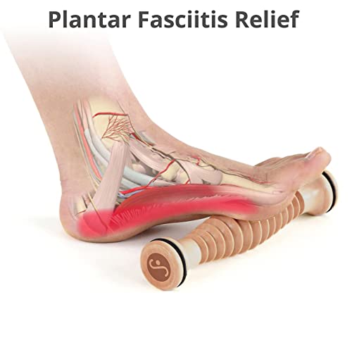 Body Back Wooden Foot Roller, Foot Massager for Plantar Fasciitis, for Stress Relief Support and Relaxation Through Smooth Fasciitis Roller Circulation Foot Pain Acupressure, 2 Pack - style: 2-Pack