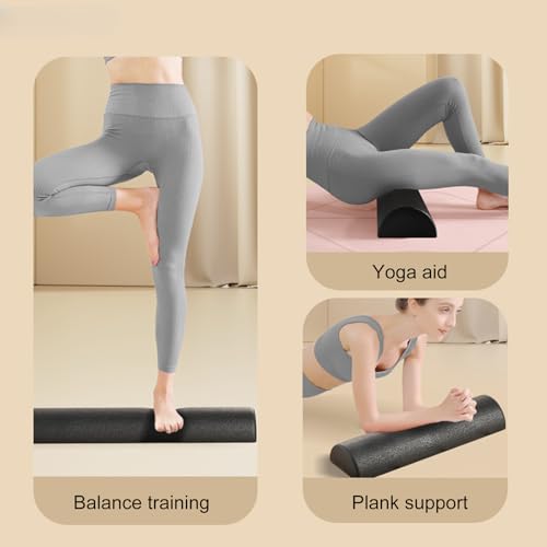 Body Muscle Foam Roller - 30x15x7.5cm High Density Stretching Equipment, Fitness Recovery Half Roller, Durable Workout Tool for Release | Home Studio Yoga Pilates Post Sports Stretching - color: 30cm