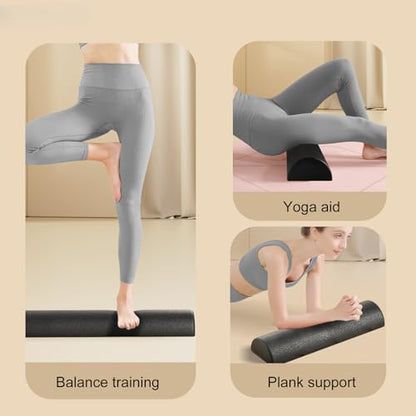 Body Muscle Foam Roller - 30x15x7.5cm High Density Stretching Equipment, Fitness Recovery Half Roller, Durable Workout Tool for Release | Home Studio Yoga Pilates Post Sports Stretching - color: 30cm