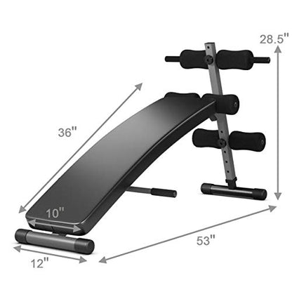 Goplus Adjustable Bench Sit up Bench Slant Board Decline Ab Bench Crunch Board