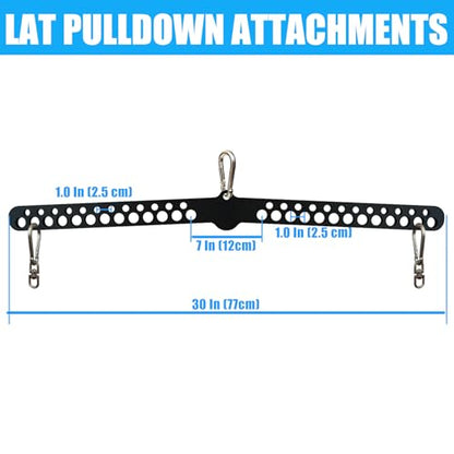 Multi-Grip LAT Pull Down Bar for Home Gym Fitness, Spreader Plate LAT Pulldown Attachments for Pulley System Cable Machine, Double to Single Cable Attachment Exercise Handle - color: Multi Hole Bar 3