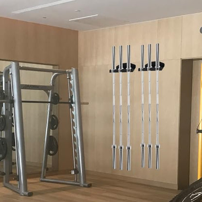 Barbell Storage Rack, Vertical Hanging Barbell Rack, Heavy Duty Wall Mounted Barbell Holder, Olympic Wall Mount Barbell Holder Space Saving Bar Holder Suitable for Garage, Gym, Home Fitness