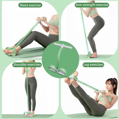 Multifunctional 6 Tube Elastic Yoga Resistance Bands for Waist Arm Leg Stretching, Affordable Training Aid, Latest Upgrade Sit Up Exercise Equipment for Women Men (Purple)