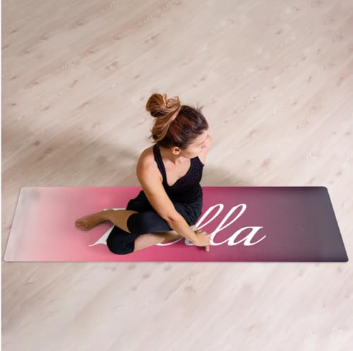 Custom Name Yoga Mat,Personalized Travel Yoga Exercise Mat,Non Slip,Perfect for Kids & Adults,Gradient Color D Series - color: Style 18