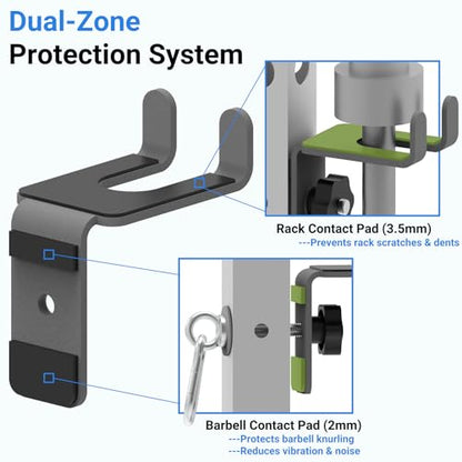 Heavy-Duty Power Rack Attachments, Quick-Install Home Gym Accessories for 2x2, 2x3 & 3x3 Power Racks, Fits 1/2" & 1" Holes - color: Rack-Mounted Olympic Barbell Holder
