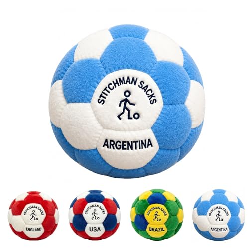 TREBIN Professional Hacky Footbag for Adults, Sand Filled Footbag for Agility Training and Juggling, Footbags for Trick Stalls, Fidget Toy and Stress Relief for All Skill Levels - color: #004 Argentina