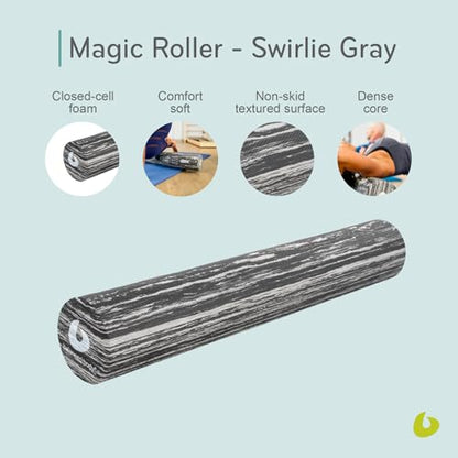 Balanced Body Magic Roller - Muscle Release Tool for Post-Pilates Workout or Physical Therapy, Stretching Tool, Swirlie Gray - color: Swirlie Gray