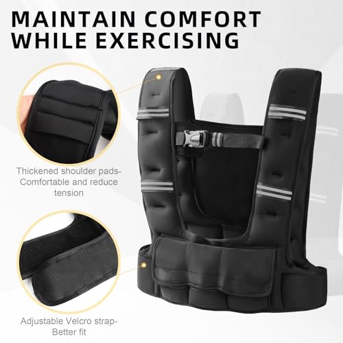 Prodigen Adjustable Weighted Vest Woman, 4-12lb/10-18lb Weight Vest with 6 Removable Weight Bags and Pocket | Weight Vest Men and Women for Walking, Running, Weight Loss, Strength Training