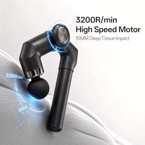 brenzo Massage Gun with Extended Handle, Cordless Full Body Massager