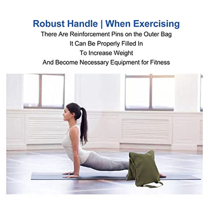 Sandbags Green Weight Bags, Heavy Duty Saddlebags, Weightlifting Training Sandbags for Strength Training and Yoga Exercises