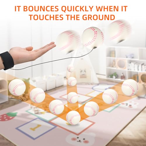 4/8/16/32 PCS Wrist Return Ball 2.36 Inch Bounce Back Ball Rebound Baseball On Elastic String for Wrist Exercise Play