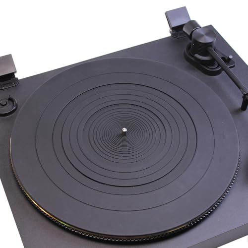 Turntable Mat, 12" Rubber Silicone Platter Slipmat Universal to All Hi-Fi Record LP Players by Gartopvoiz, Reduced Vibration, 3mm Thick - size: 12"