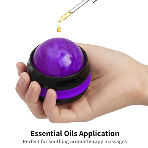 Coolrunner Massage Ball, Manual Roller Massager, Handheld Self Massage - color: Purple