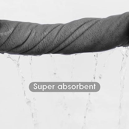 JML Microfiber Bath Towel Set with Hanging Loop, Grey, 30" x 60", 6 Pack | Large, Soft, Absorbent, Fast Drying, Lint Free, Fade Resistant, No Pilling, Lightweight, Compact - color: Grey, size: 6 Pack-30" x 60"