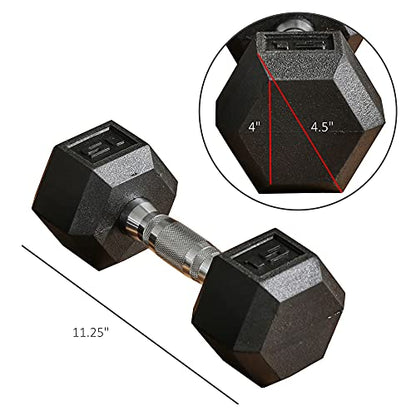 Soozier 2 x 12lbs/2 x 15lbs/2 x 40lbs/2 x 45lbs/2 x 50lbs Hex Dumbbell Set of 2, Rubber Weights Exercise Fitness with Non-Slip Handles, Anti-roll, for Women or Men Home Gym Workout, Black - style: 2 x 15lbs