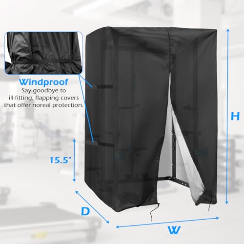 Squat Rack Cover, Waterproof Outdoor Gym Equipment Covers with Zipper for Squat Rack/Weight Lifting Rack/Home Gym Workout Equipment - size: 87"W x 65"D x 88"H