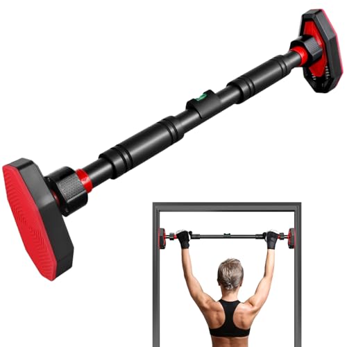 Doorway Pull Up Bar, Strength Training Chin up Bar without Screws, Adjustable 25.55-39.37in Width, Portable Gym Equipment for Doorway - Max Load 440lbs for Home Gym Upper Body Workout