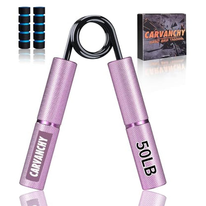 Grip Strength Trainer Set, 6 Pack, 50-350LB, Wrist Forearm Strengthener, Metal No Slip, Hand Grip Gripper Strengthener for Strength Training and Exercise, Hand Workout Squeezer Grip Strength - color: Purple,50lb
