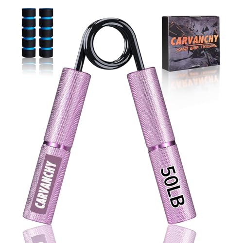 Grip Strength Trainer Set, 6 Pack, 50-350LB, Wrist Forearm Strengthener, Metal No Slip, Hand Grip Gripper Strengthener for Strength Training and Exercise, Hand Workout Squeezer Grip Strength - color: Purple,50lb