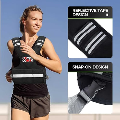 Adjustable Weighted Vest for Men Women, 4-10lb/12-18lb/20-32lb Vest with 6 Ironsand for Weights Running Workout and Training, Adjustable Body Weight Vest Exercise Set for Running, Walking