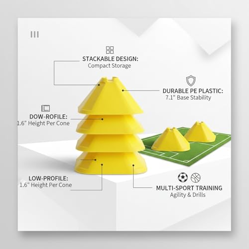 Stackable Sports Training Marker Cones, PE Plastic Agility Drill Markers for Soccer and Basketball Practice (1 PC)