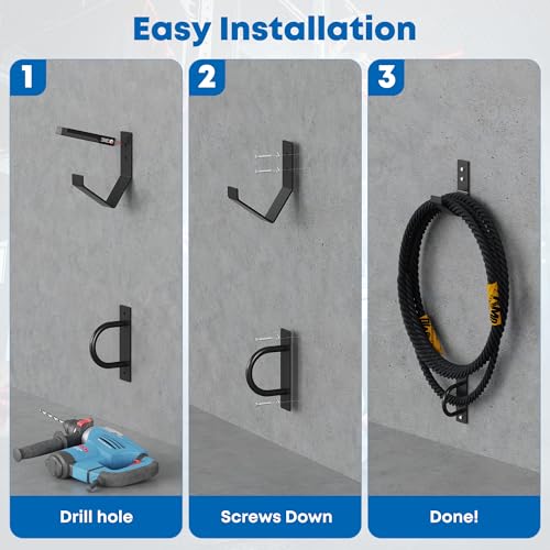 Battle Rope Wall Mount Kit, Black