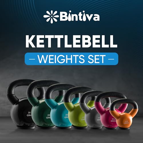 Kettlebell Sets Professional Grade - Strength Training Kettlebells for Home Workout - Cast Iron Kettle Bell Weight Sets for Men & Women with Special Protective Bottom