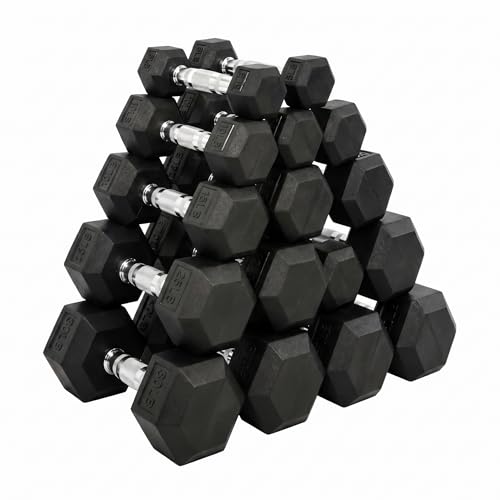 Dumbbell Set 15 lb-550 lb, Rubber Hex Free Weights Without Rack, Heavy-Duty Home Gym Equipment for Strength Training, Muscle Building and Full Body Workouts - style: 110lb