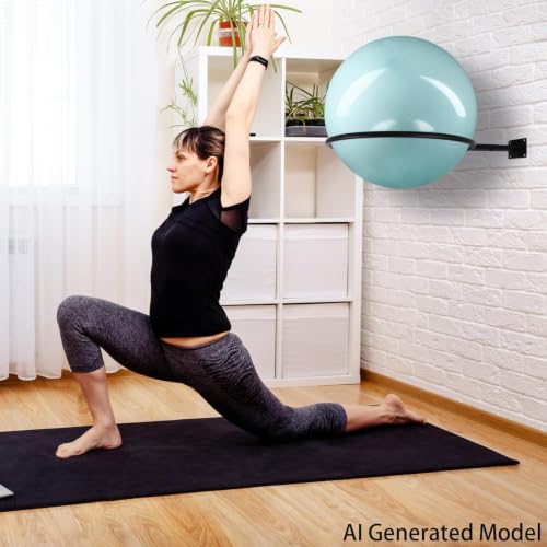 Large Stability Ball Storage Rack Exercise Dall Wall Holder Yoga Studio Gym Exercise Ball and Equipment Organizer（3 pcs）