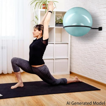 Large Stability Ball Storage Rack Exercise Dall Wall Holder Yoga Studio Gym Exercise Ball and Equipment Organizer（3 pcs）
