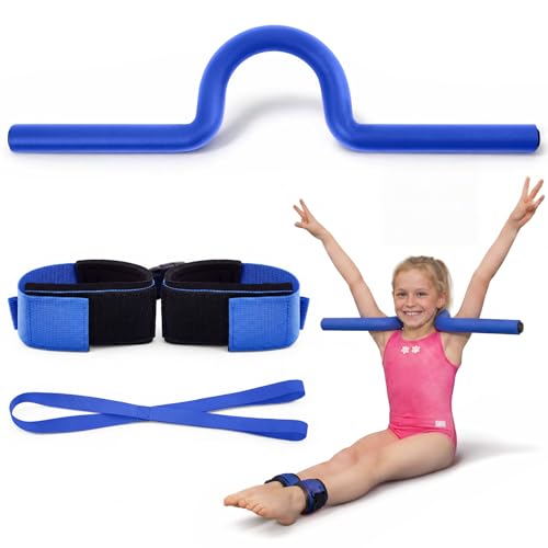 Gymnastics Training Equipment Set for Kids & Beginners, Shoulder Trainer with Adjustable Ankle Straps for Tumbling, Cheerleading, Dance, Handstand & Flexibility Training - color: Blue and Dark Blue