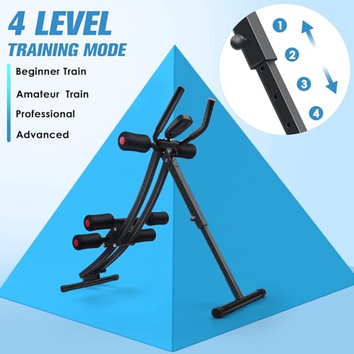 Abdominal Trainers, Adjustable AB Machine at Home or Gym for Core Strength Training, Ab Cruncher Foldable Fitness Gear for Men and Women Exercise &Workout
