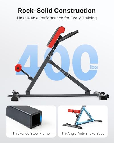 MERACH Roman Chair Back Extension, Adjustable Weight Bench, Home Gym Sit Up Bench for Glutes & Ab Workouts, Back Extension Machine, Hyperextension Roman Chair for Lower Back Pain Relief - size: Pro