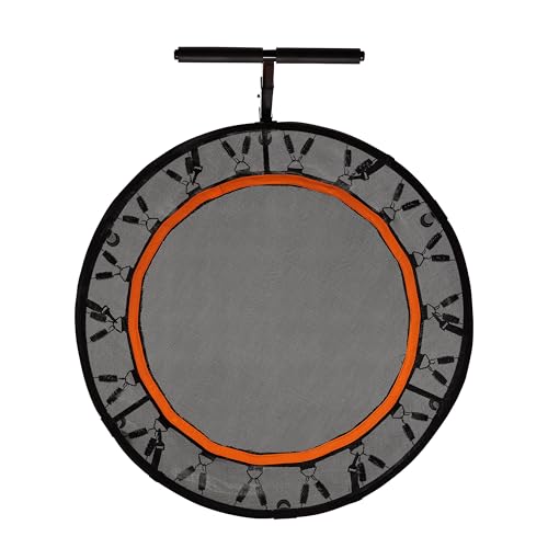 JumpKing Fitness Trampoline with Adjustable T-Shaped Handle Bar, Foldable Mini Rebounder for Indoor Workouts, Silent Steel Springs, Durable & Stable Design, Home Gym Equipment for Training, 40"– Black