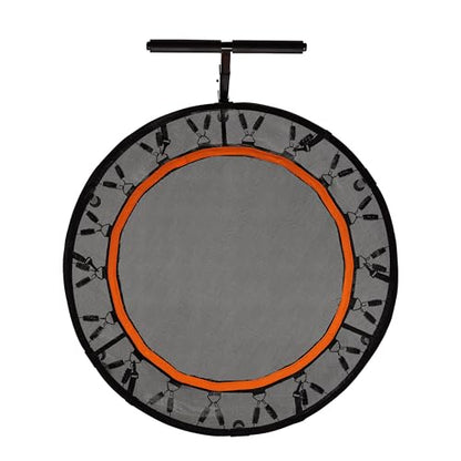 JumpKing Fitness Trampoline with Adjustable T-Shaped Handle Bar, Foldable Mini Rebounder for Indoor Workouts, Silent Steel Springs, Durable & Stable Design, Home Gym Equipment for Training, 40"– Black