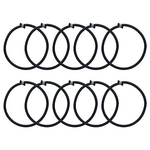 10Pcs Trampoline Elastic Rope Elastic Ties Aluminum Buckle Trampoline Accessories Bungee Cord for Tarp Canopy Exercise Fitness Trampoline, Black