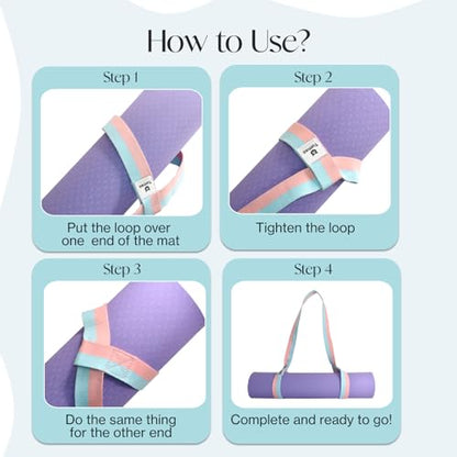 Tumaz Yoga Mat Strap Adjustable Carrier for All Yoga Mats, 2 Sizes - color: 06. Black, size: 64 IN