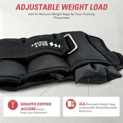 Beatboost Ankle Weights Adjustable 10lb for Women Men