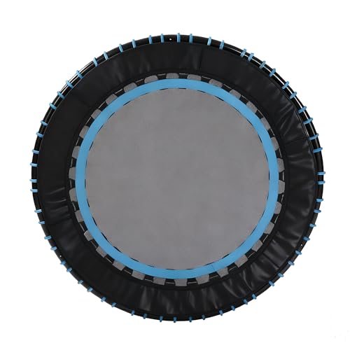 40"/48" Fitness Rebounder Trampoline with 4-Level Adjustable Foam Handle, Quiet and Stable Exercise Trampoline for Kids Adults, Indoor/Outdoor Mini Trampoline - color: Blue