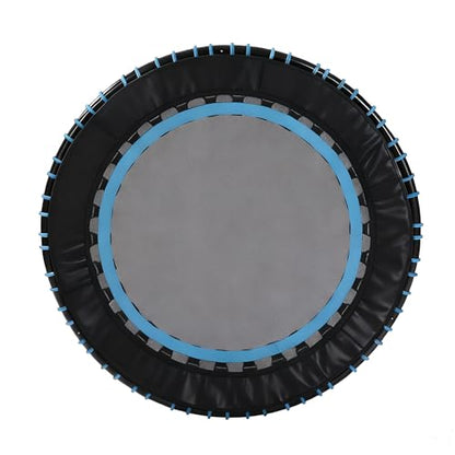 40"/48" Fitness Rebounder Trampoline with 4-Level Adjustable Foam Handle, Quiet and Stable Exercise Trampoline for Kids Adults, Indoor/Outdoor Mini Trampoline - color: Blue