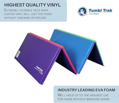 Tumbl Trak Gymnastics Folding Tumbling Panel Mat - color: Bright Pastel, size: 4'x6'x2"