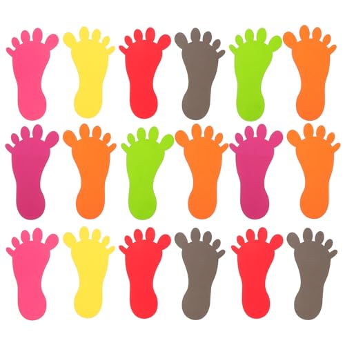 24Pcs Footprint Floor Markers Removable Feet Shaped Stickers for Classroom Organization, Teaching Aid, Sports Training, and Decoration (Random Colors)