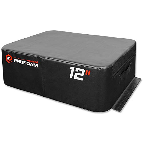Meister PROFOAM Plyo Boxes - Foam Plyometric Jump Boxes for Pro Gyms - style: Single 12" Height Box - Black
