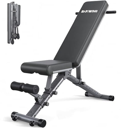 BARWING Adjustable Weight Bench Workout Bench, 1000/1300 LBS Heavy Duty Incline Decline Bench for Home Gym, Easy Assembly Foldable Training Lifting Bench - color: FULL BLACK