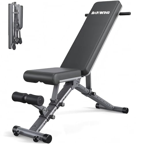 BARWING Adjustable Weight Bench Workout Bench, 1000/1300 LBS Heavy Duty Incline Decline Bench for Home Gym, Easy Assembly Foldable Training Lifting Bench - color: FULL BLACK