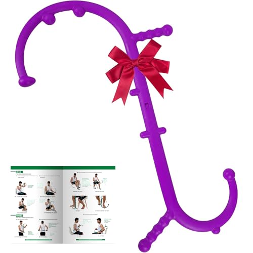 Massage Trigger Point Cane, Muscle Release Tool Self Massage Hook Cane, Handheld Back, Neck, Shoulder, Leg and Feet Massager Rod, Body Deep Tissue Gifts for Men & Women, Purple