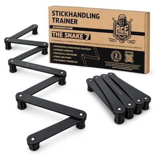 ACE HOCKEY The Snake Stickhandling Trainer – Adjustable Hockey Training Aid for Puck Control, Quick Hands, Reaction Time & Coordination – Snake 5, Snake 7 & Elevated Styles - style: Snake 7