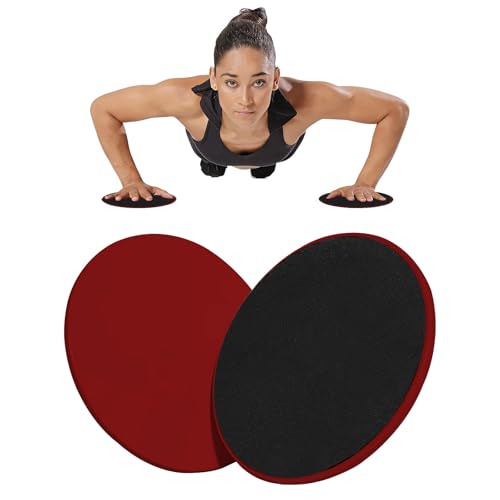Upgrade Sport Core Sliders for Working Out - Dual Sided Glide Discs for Full Body Workout on Carpet or Hardwood Floor - Fitness & Home Exercise Equipment for Athletes - color: red, size: 8 Pack