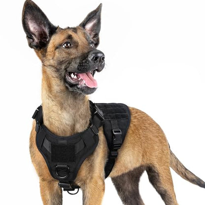 rabbitgoo Tactical Dog Harness for Small, Heavy Duty Military No Pull Vest - color: Black, size: Small